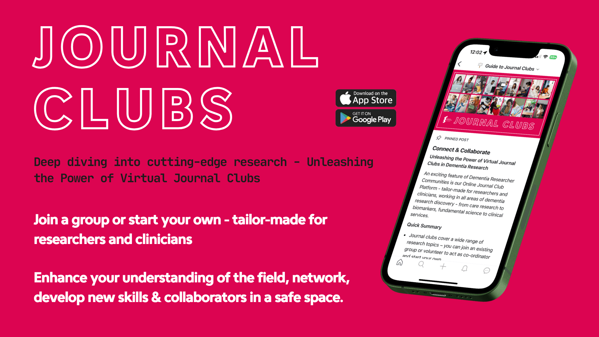 Journal clubs - join a group or start your own - tailor made for researchers and clinicians