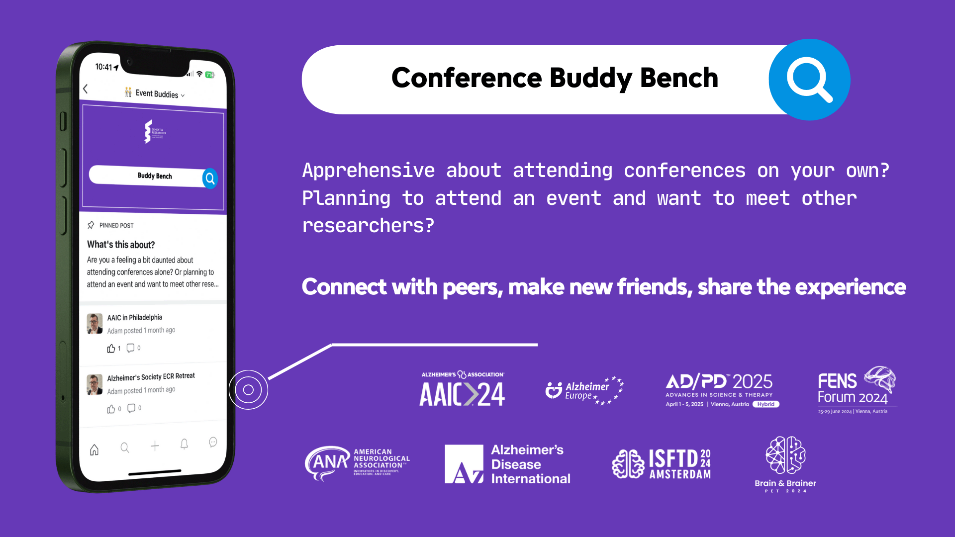 Conference buddy bench - connect with peers, make new friends, share the experience