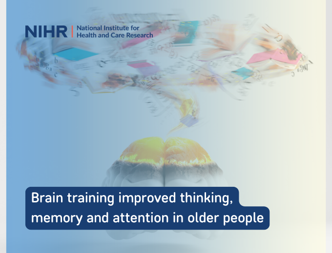 NIHR Evidence – Brain training improved thinking, memory & attention in older people